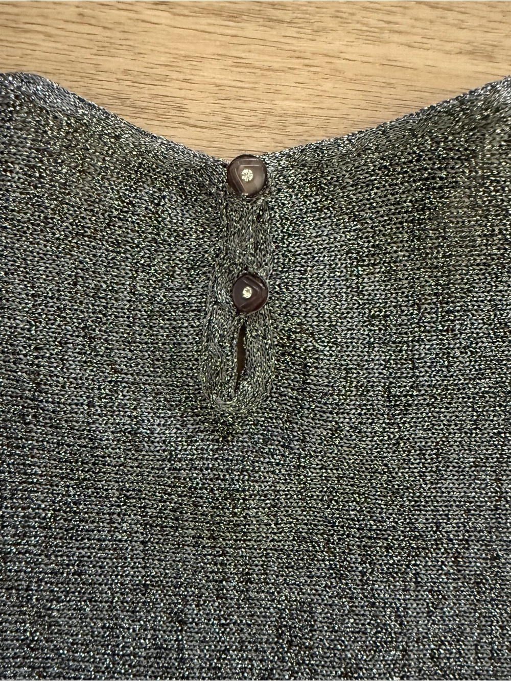 Beauxart Vintage 80s Peacock Metallic Rhinestone Sweater XL - Picture 6 of 8